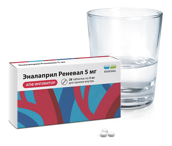 Эналаприл Реневал 5 мг №28 таблетки: инструкция по применению