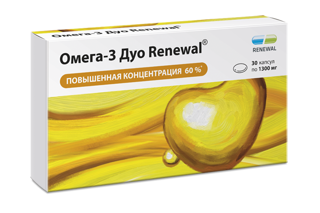 Новинка Омега-3 Дуо Renewal® — источник ПНЖК с повышенной концентрацией 60%