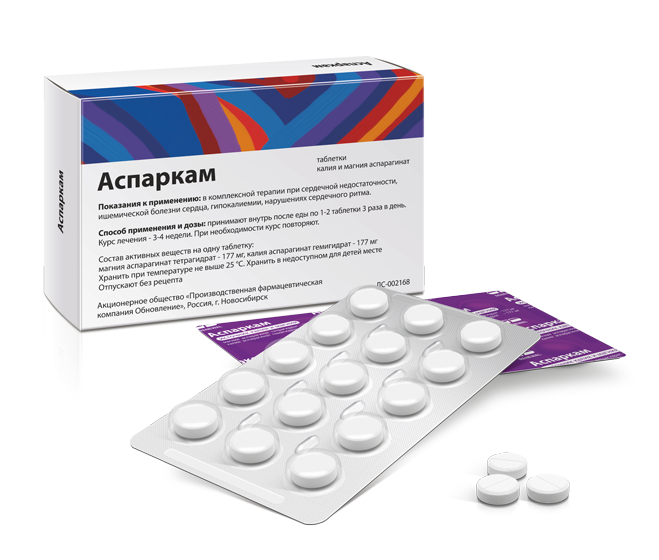 Фармакологические свойства Аспаркам №30