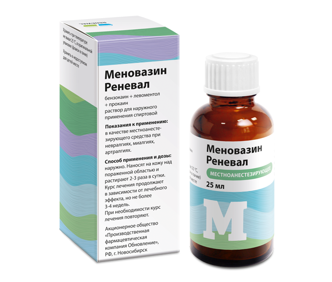 Фармакологические свойства Меновазин Реневал 25 мл