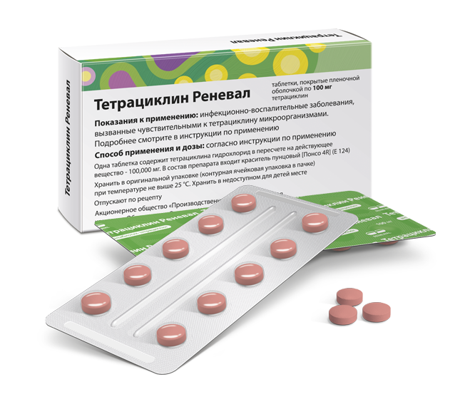 Фармакологические свойства Тетрациклин Реневал 100 мг №20