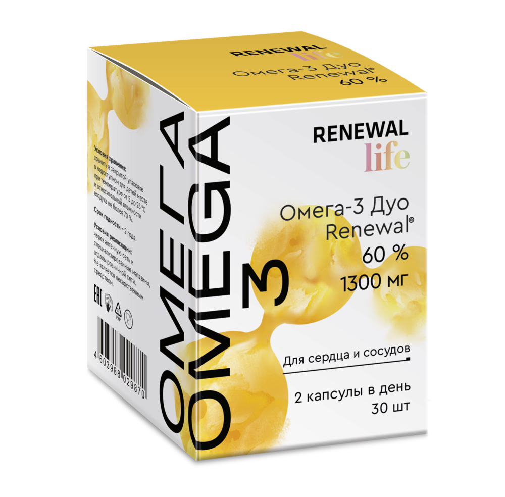 Омега-3 Дуо Renewal® 60% №30