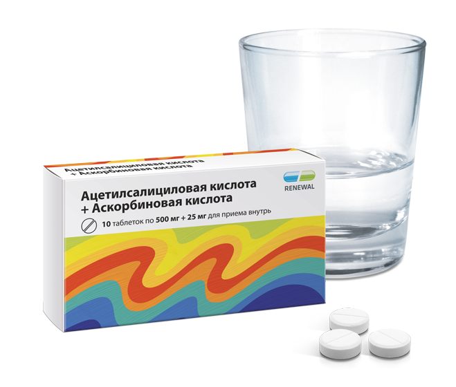 Ацетилсалициловая кислота + Аскорбиновая кислота 500 мг №10(1)