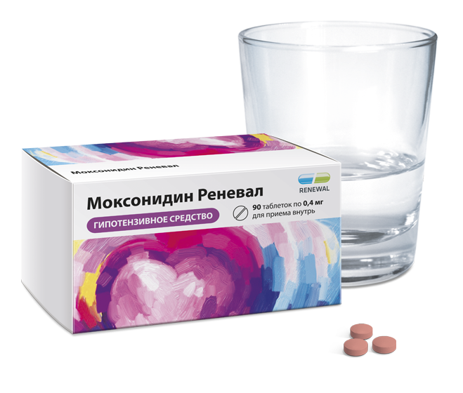 Моксонидин Реневал 0,4 мг №90(1)