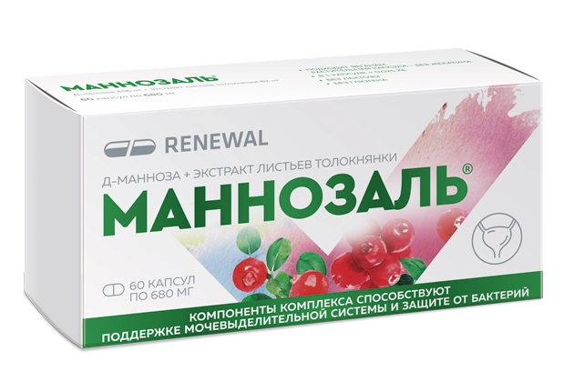 Маннозаль® капсулы 456 + 82 мг №60 Маннозаль® капсулы 456 + 82 мг №60