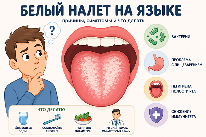 Белый налет на языке: норма или патология
